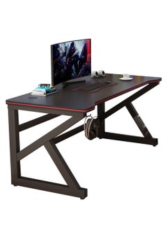 Buy Gaming Desk 31 Inch Large Manual Height Adjustable Black Gaming Computer Desk, Home Office Standing Table, Executive Workstation in UAE
