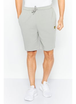 Buy Men Brand Logo Basic Short, Light Grey in UAE