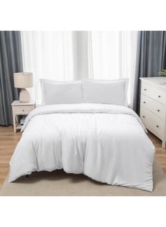 اشتري Bedding Duvet Cover Queen Size Set- 1Pieces Duvet Cover 220X220Cm / 2Pieces-Pillow Shams 50X75Cm (White, Queen) في الامارات