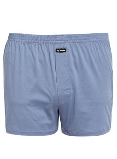 Buy Men's Knitted Cotton Boxer - Blue in UAE