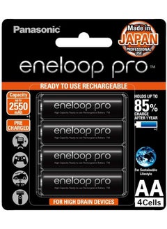 Buy Eneloop Pro AA Pre-Charged Rechargeable Batteries, 4-Pack in Saudi Arabia