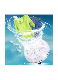 اشتري Mini Washing Machine Portable Rotating Ultrasonic Turbine Washer with USB Cable MML380647 White في الامارات