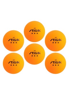 Buy STIGA Tournament-Quality 3-Star Ping Pong Balls – Official Size and 40mm Weight – Ultimate Durability and High-Performance Table Tennis Balls – 6 Pack (Orange) - for Indoor/Outdoor Ping Pong Tables in Saudi Arabia