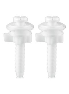 Buy Toilet Seat Screws, Including Bolt Plastic Nuts and Washers Hinge Replacement Kit for Fixing the Top Seat, White (2 Pcs) in UAE
