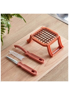 Buy Easy Chef Potato Mix 3 in 1 Gadget Potato Cutter with Peeler and Knife 21.5 x 3 x 2 cm in UAE