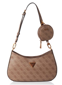 Buy Guess Alexie Top Zip Brown Shoulder Bag for Women BB841618 in UAE