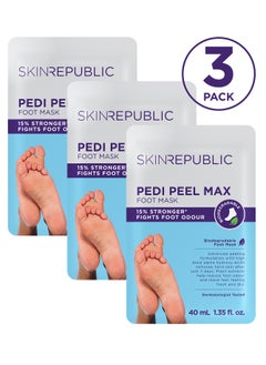 Buy Skin Republic Pedi Foot Peel Max 15% Stronger Acids Removes Severely Dry Skin & Cracked Heels After 7 Days, Fights Foot Odour (1 Pair) 40ml - Pack Of 3 in Saudi Arabia