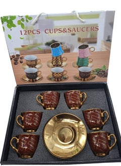 Buy 12 PCS ceramic cup and dish set in Egypt