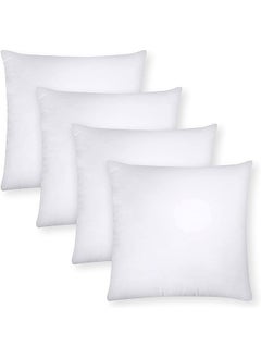 Buy Bedding Throw Pillow Inserts, Set of 4 Hypoallergenic 100% Virgin Fiber Square Form Decorative Throw Pillow Inserts-Decorative Pillow Insert Pair - White Couch Pillow in UAE