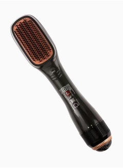 Buy Hair Dryer Brush Ceramic Dryer And Styler 2 In 1 Professional Black/Beige in Saudi Arabia