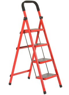 Buy Red Four-Step Ladder Thickened Indoor Herringbone Ladder Ascending Ladder Household Step Ladder-Folding Design in UAE