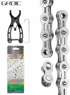 Buy Bike Chain 9 Speed 116 Links Half Hollow Lightweight Bicycle Chains with Quick-release Magic Buckle Dismantling and Installing Tool for Road Bike/MTB/BMX Chain in UAE
