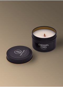 Buy Aromatic candle COZYGLOW "Caramel corn", wooden wick, 30 hours of burning, 100 ml, 7 cm x 4.5 cm, 1 pc in UAE