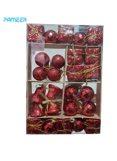 Buy 26-Pcs Christmas Tree Ornaments, Shatterproof Christmas Tree Hanging Pendants and Ornaments with String, Ornaments Set Decorations for Xmas Tree, Holiday, Easter, Wedding Party, Christmas. in UAE