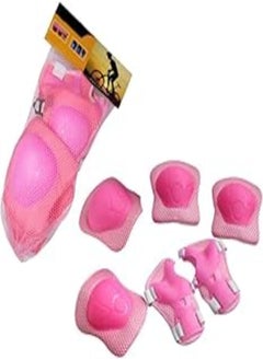 اشتري SportQ 6 Pieces Skiing and Cycling Protective Pad Set for Kids - Elbow and Knee - Comfortable - Scooter, Skiing Wheels and Cycling (Pink) في مصر