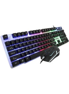 Buy Jedel GK100 Colorful Lighting Keyboard and Mouse - Black in Saudi Arabia