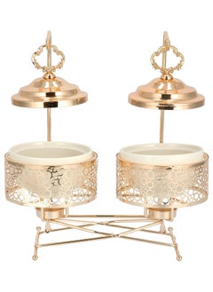 Buy 2 pieces Round Food Warmer Set With Candle Stand in Saudi Arabia