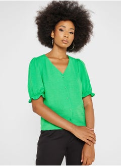 Buy Puff Sleeve Button Down Shirt in UAE