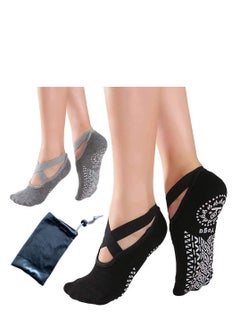 اشتري Yoga Socks For Women Non-Slip Grips & Straps Non Slip Socks For Yoga Pilates Ideal For Pilates, Ballet, Dance, Barefoot Workout في الامارات