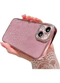 Buy iPhone 15 Case Cover For Women Girls Glitter Luxury Flexible Plating Shockproof Full Camera Lens Protective Protection Accessories Phone Back Cover For iPhone 15 Luxurious in UAE