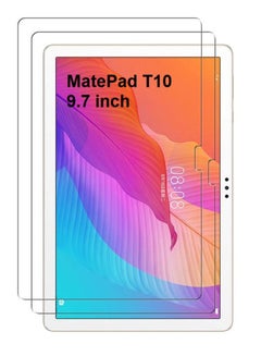 Buy Huawei MatePad T10 (9.7 inch) 2Pack Screen Protector Clear Scratch Resistant Tempered Glass Film in UAE