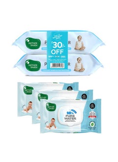 اشتري 99% Pure Water Natural Plant Made Cloth Super Thick I 72 Pcs/Pack Pack Of 2 (Super Saver Pack) + 98% Pcs/Pack Pack Of 3 في السعودية