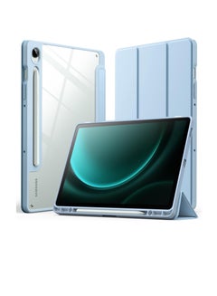 اشتري Hybrid Slim Case for Samsung Galaxy Tab S9 FE 5G 10.9 Inch/Galaxy Tab S9 11 Inch 2023 with S Pen Holder, Shockproof Cover with Clear Transparent Back Shell, Auto Wake/Sleep (Sky Blue) في مصر