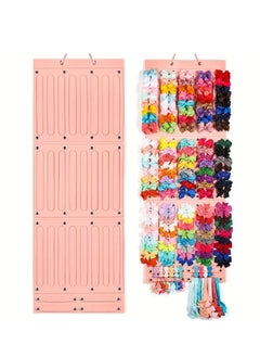 اشتري Hair Bows Organizer For Girls,Hair Clip Bows Holder Organizer With 27 Ribbons Large Capacity Storage, Girl Bows Hanger Hair Accessories For Room Wall Door Decor في السعودية