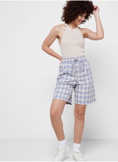 Buy High Waist Checked Shorts in UAE