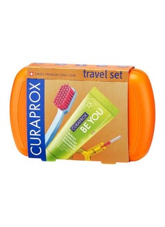 اشتري Curaprox Travel-Set Orange. Set includes Travel Toothbrush CS 5460, 10ml Be You Toothpaste, Interdental Brush CPS prime 07, CPS prime 09. في الامارات