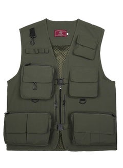 Buy Outdoor Multi Pockets Fishing Photography Vest Summer Mesh Jackets Quick Dry Waistcoat Army Green in Saudi Arabia