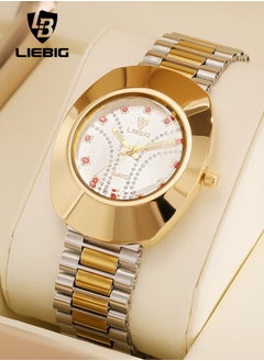 اشتري SKMEI&LIEBIG NEW Fashion Watch for men Gold Steel Strap quartz watch في السعودية