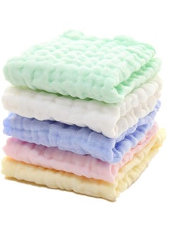 Buy 5 Pcs Muslin Baby Washcloths and Towels Natural Organic Cotton Baby Washcloths Soft Newborn Baby Towel and Muslin Washcloth for Sensitive Skin in Saudi Arabia