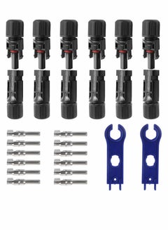 اشتري 12 Pieces Solar Connectors MC4 Panel Cable with Spanners IP67 Waterproof 6 Pairs Male Female 1000V 30A 14AWG 10AWG في الامارات