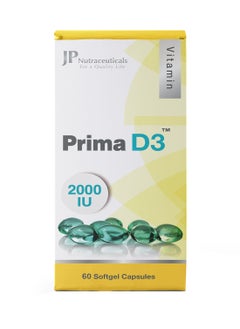 Buy Prima D3 Vitamin D 2000 Iu 60 Capsules in Saudi Arabia