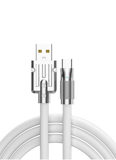 Buy 6A Fast Charging USB Type C Cable Charge Cord 120W, 5ft Charger Cord Zinc Alloy Interface Design , Ultra-Durable TPE Flexible Wire Compatible Android Phone(White) in Saudi Arabia