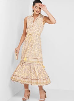 Buy Button Down Belted Dress in Saudi Arabia