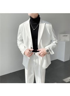 Buy Fashion Mens Casual Suit Set Summer 2024 white in UAE