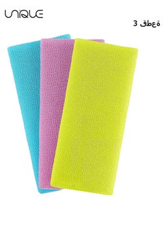 Buy Bath Washcloth, Exfoliating Washcloth Towel 3PCS, Washcloth Nylon Beauty Skin Bath Wash Towel Sponge, Back Scrubber Washer for Shower, Body Scrub Rag Brush Loofah Exfoliator for Body Exfoliation in UAE