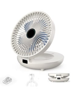 Buy Household Dual-Use Kitchen Fan Portable Quiet 3 Speeds USB Wireless Charging Foldable Wall-Mounted Electric Fan,Multifunctional Rechargeable Desktop Wall Hanging Fan in Saudi Arabia