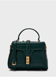 Buy Patent Croc Effect Satchel Bag in Saudi Arabia