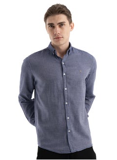 Buy Shirt Men's, Stylish Long-sleeved  Oxford Cotton, BLUE in Egypt