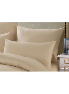 اشتري Cannon Plain Fitted Sheet Single 2-Piece (120x200+25cm) 200Tc Ivory في الامارات