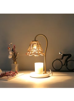 Buy Candle Warmer Lamp for Scented Jar & Votive Candles Light Marble Base & Rose Gold Lampshade, An Exciting Gift for Friends（2 Bulbs included） in UAE