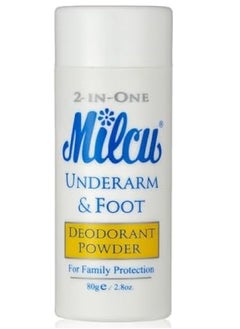 اشتري MILCU 2 IN 1 UNDER ARM&FOOT DEO POWDER 80GM في الامارات