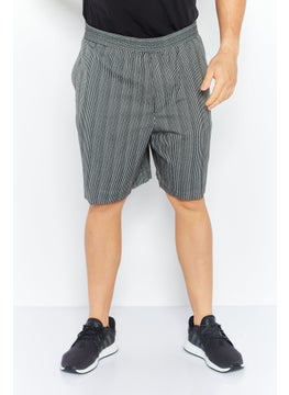 Buy Men Stripe Basic Shorts, Black/White in UAE