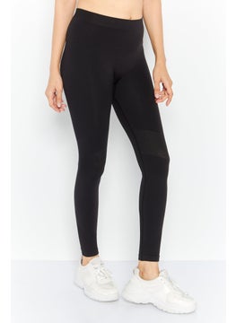 Buy Women Sport Fit Solid Leggings Training, Black in UAE