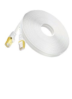 Buy Cat8 5 Meters Ethernet Cable High Speed 40Gbps 2000MHz RJ45 Network Internet Braided Shielded Cord LAN Wire Compatible with Gaming Switch PC PS5 PS4 Xbox Modem Router WiFi Extender Patch Panel , White in Saudi Arabia