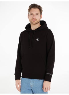 Buy Men's Cotton Blend Fleece Hoodie, Black in UAE