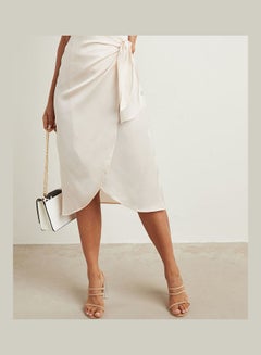 Buy Satin Wrap Core Midi Skirt in Saudi Arabia